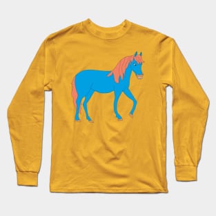 Blue Horse Long Sleeve T-Shirt